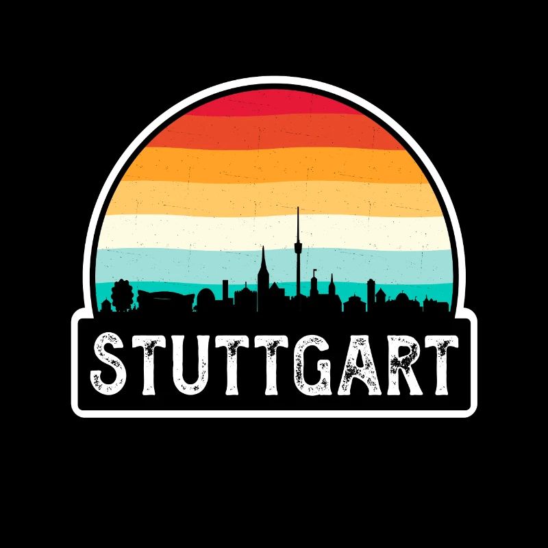 Stuttgart Allemagne drapeau Skyline Souvenir de voyage