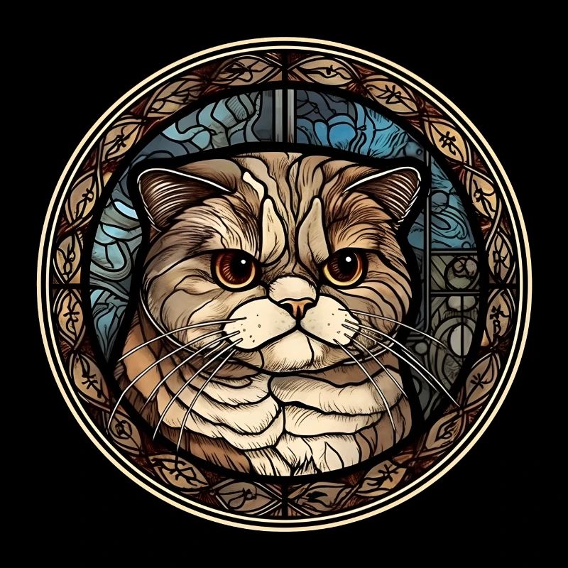 Scottish Fold Cat Breed Aquarelle Verre