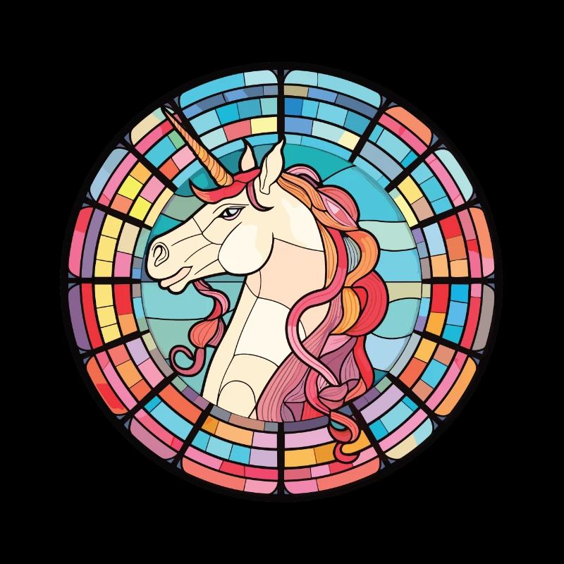 Einhorn bunte Aquarell-Tier-Illustration