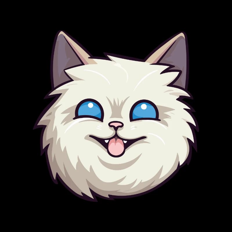 Illustration d’aquarelle de dessin animé de chat de Birmanie