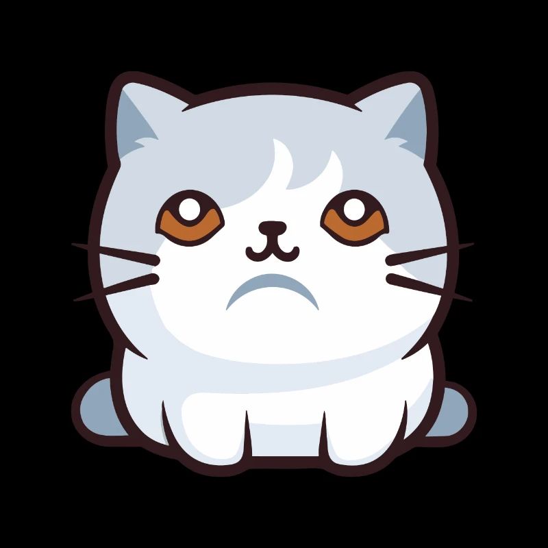 Scottish Fold Shorthair chat dessin animé Art de l’aquarelle