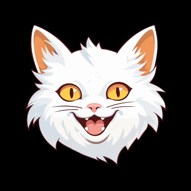 Illustration à l’aquarelle de dessin animé de chat angora turc