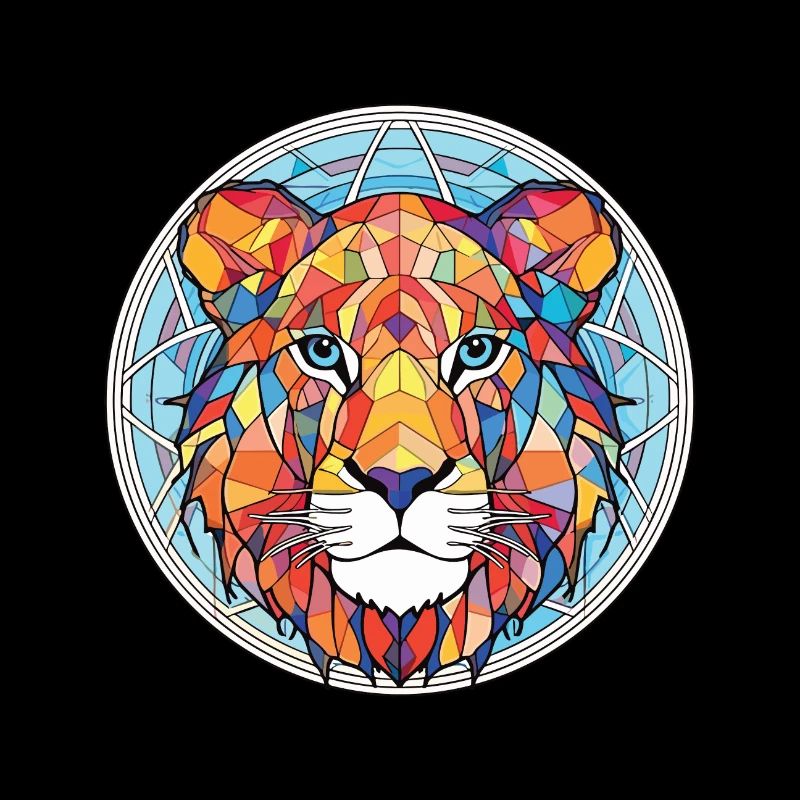 Liger hybride Lion tigre chat aquarelle colorée