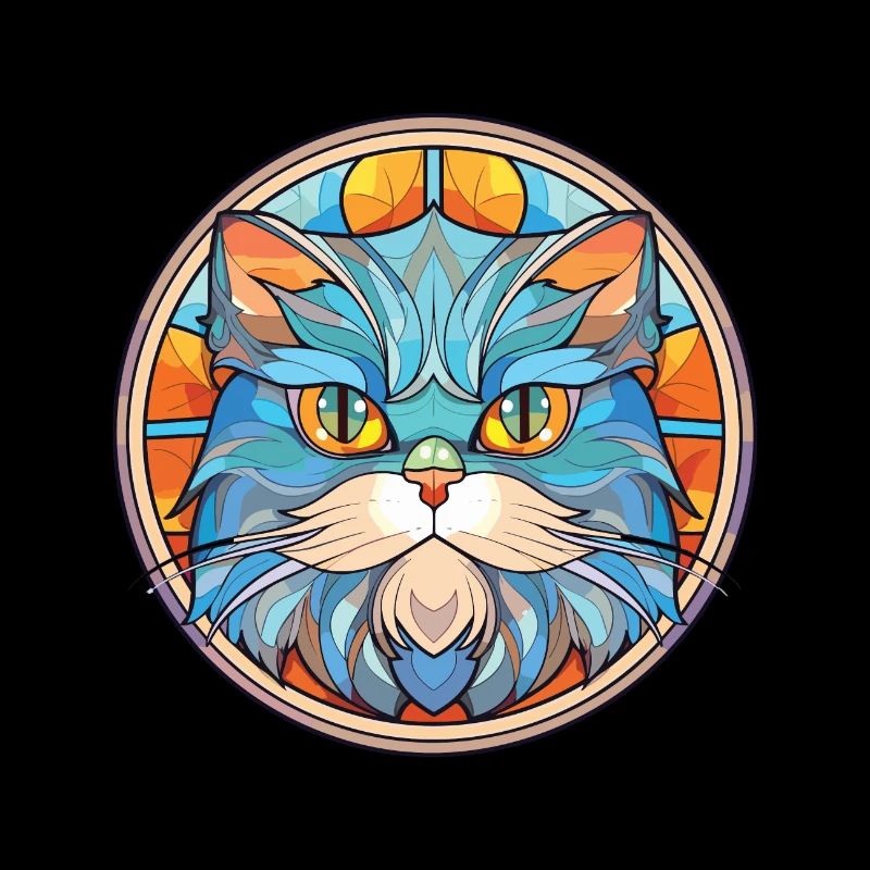 Persische Katze Rasse bunte Aquarell-Illustration