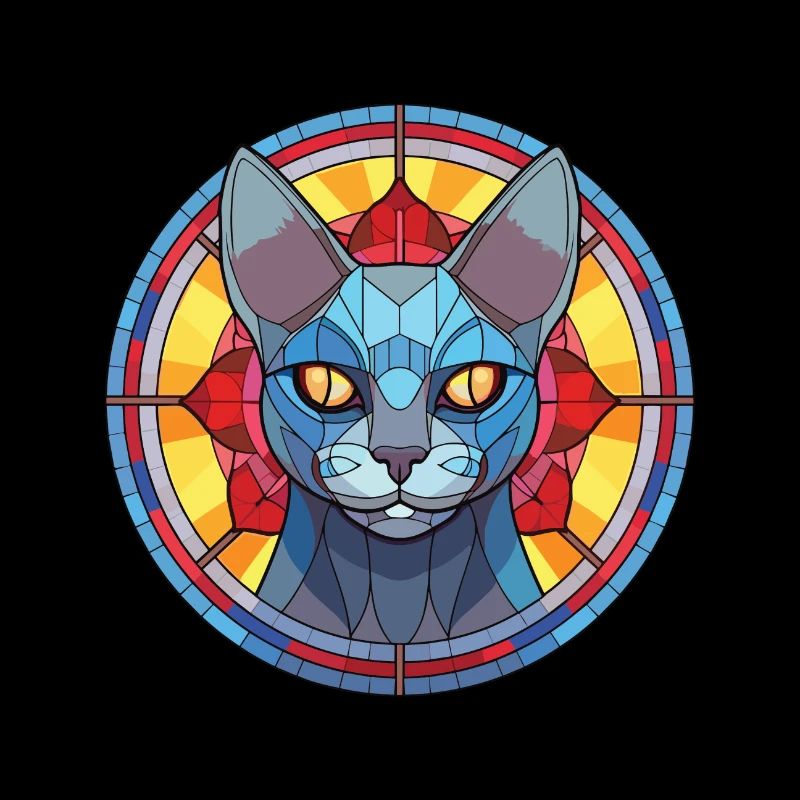 Illustration d’aquarelle colorée de chat bleu russe