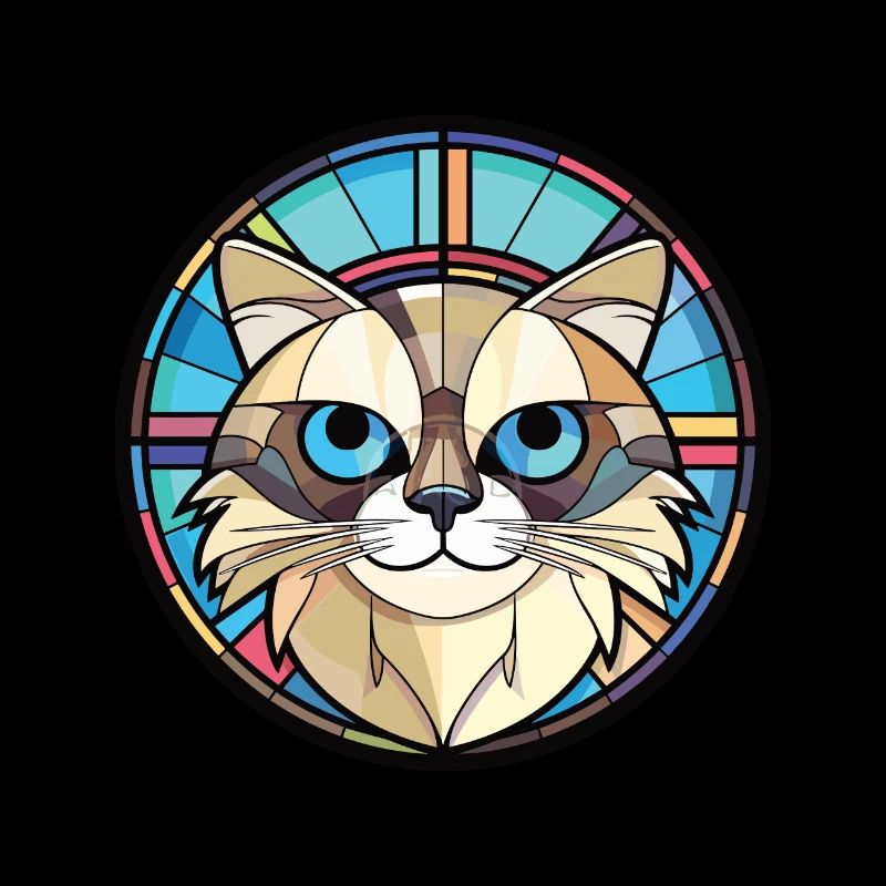 Illustration à l’aquarelle colorée de race de chat de Birmanie