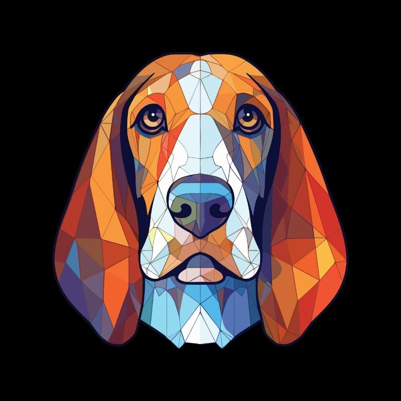 Blaue Gascogne Basset Hunderasse Buntes Aquarell