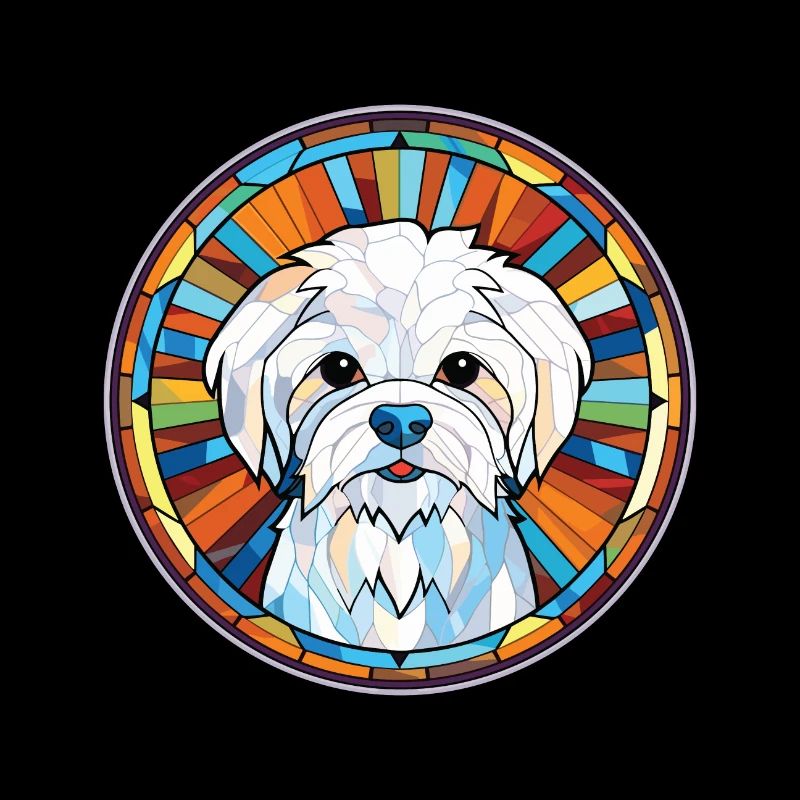 Malteser Hund Rasse Bunte Aquarell Illustration