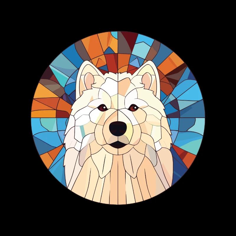 Samojede Hunderasse bunte Aquarell-Illustration