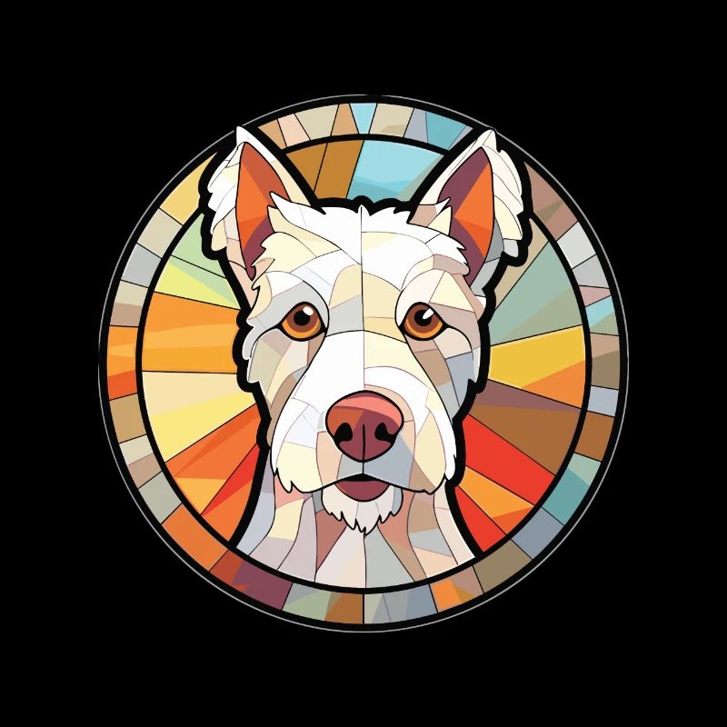 Englisch White Terrier Hunderasse Aquarellglas