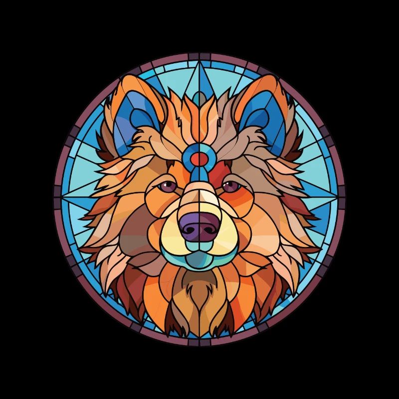 Eurasier Hunderasse Aquarell Glas Illustration