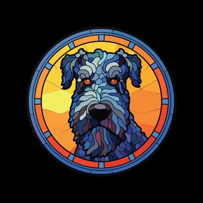 Kerry Blue Terrier Hunderasse buntes Aquarell