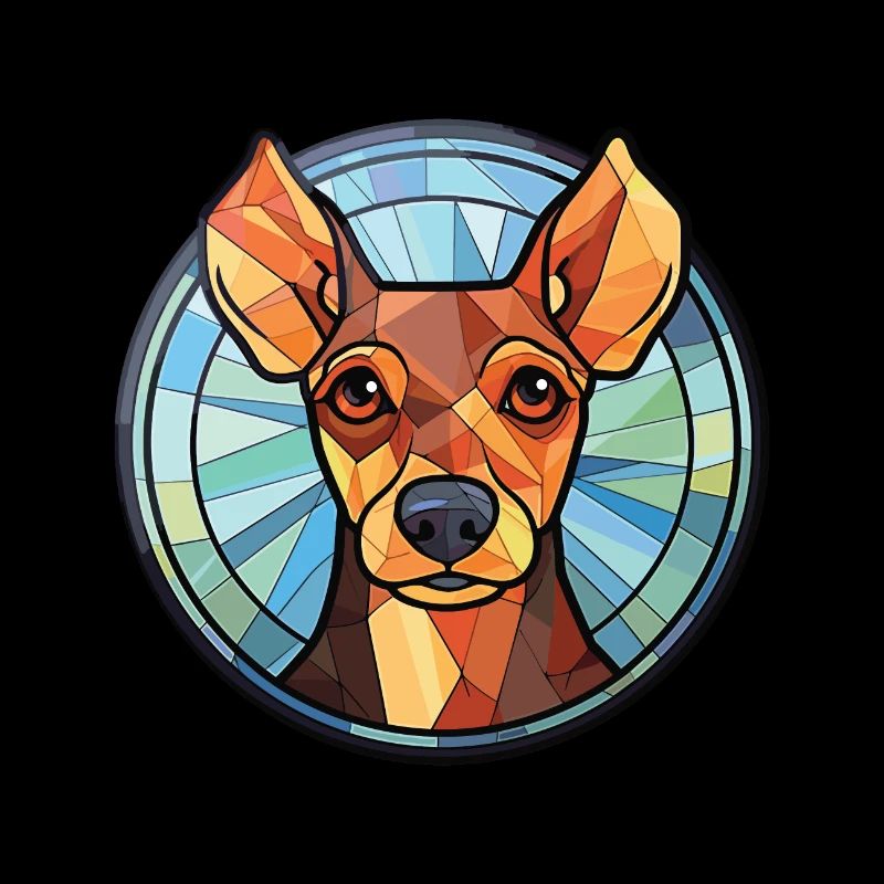 Manchester Terrier Hunderasse buntes Aquarell