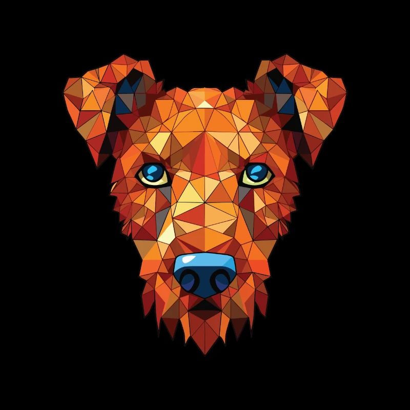 Irish Red Terrier Hunderasse buntes Aquarell