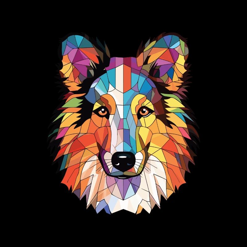 Sheltie Hunderasse bunte Aquarell-Illustration