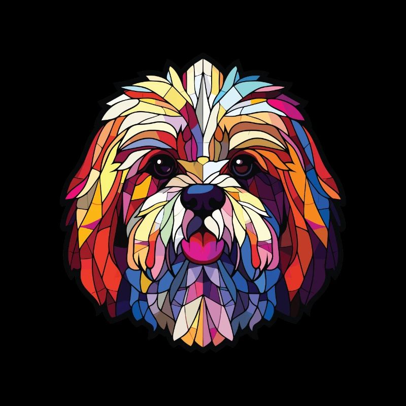Lhasa Apso Hunderasse Aquarell Glas Illustration