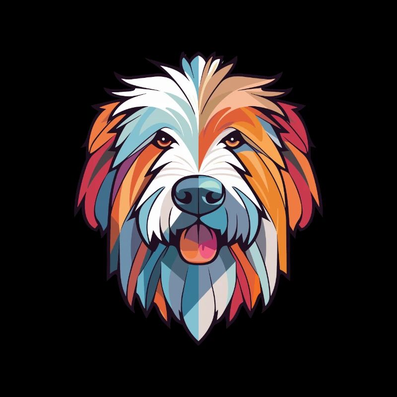 Pyrenäen-Schäferhund-Hunderasse buntes Aquarell