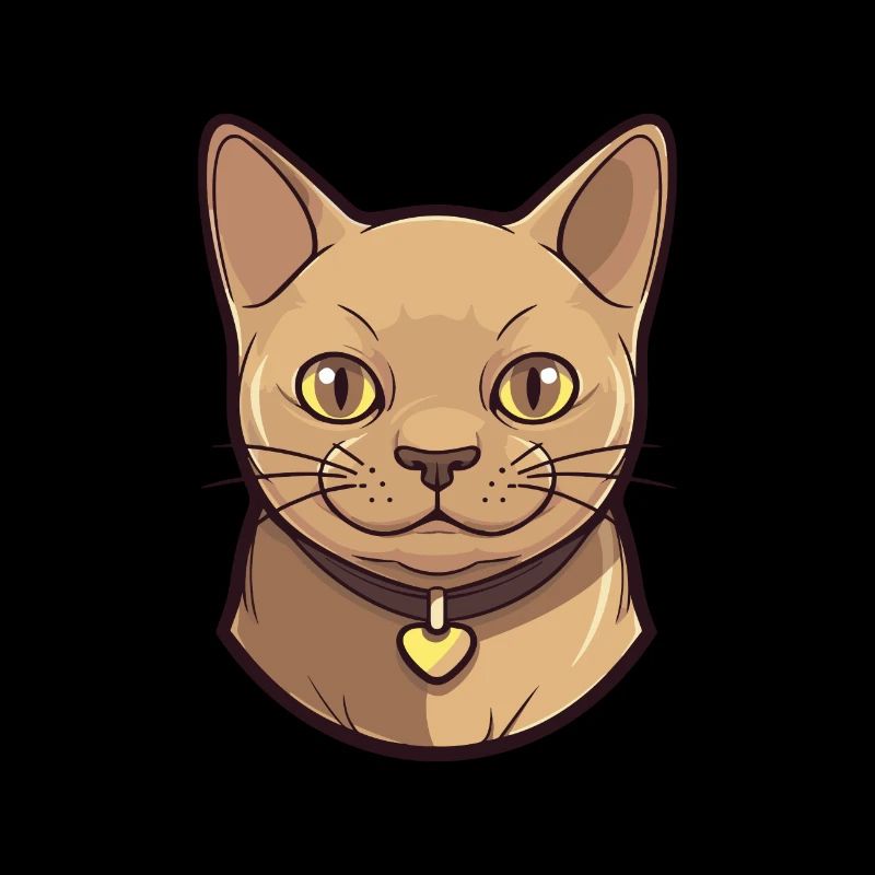 Illustration d’aquarelle de dessin animé de chat birman