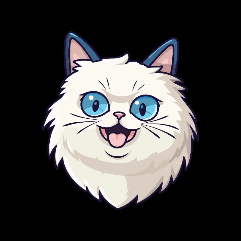 Illustration d’aquarelle de dessin animé de chat de Birmanie