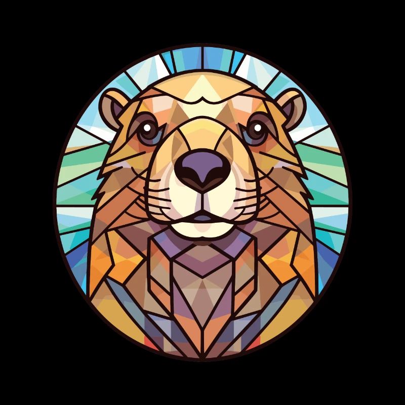 Illustration animale aquarelle colorée de marmotte