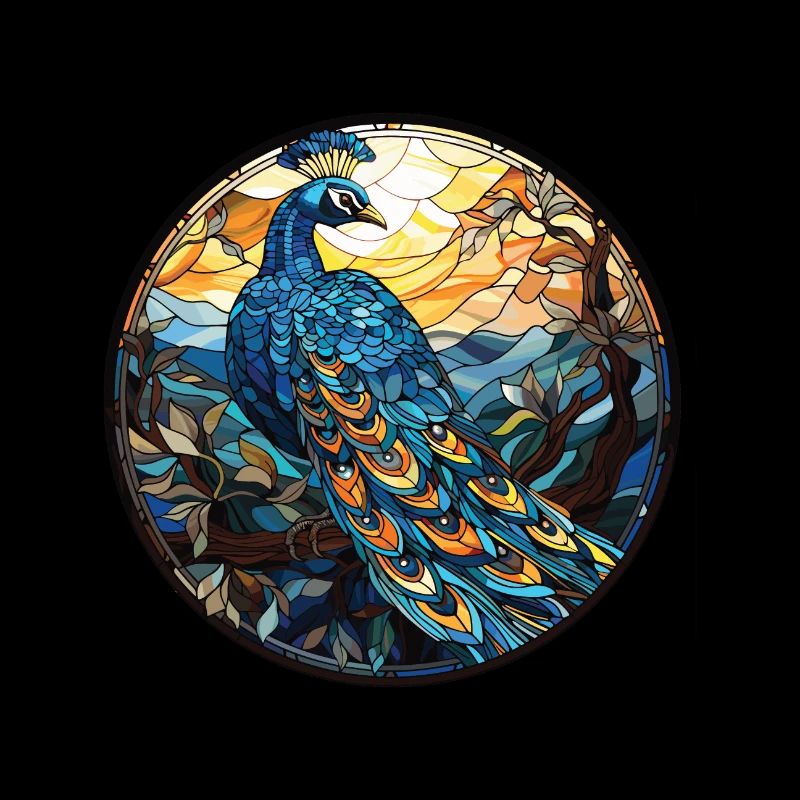 Pfau Buntes Aquarell Tier Illustration