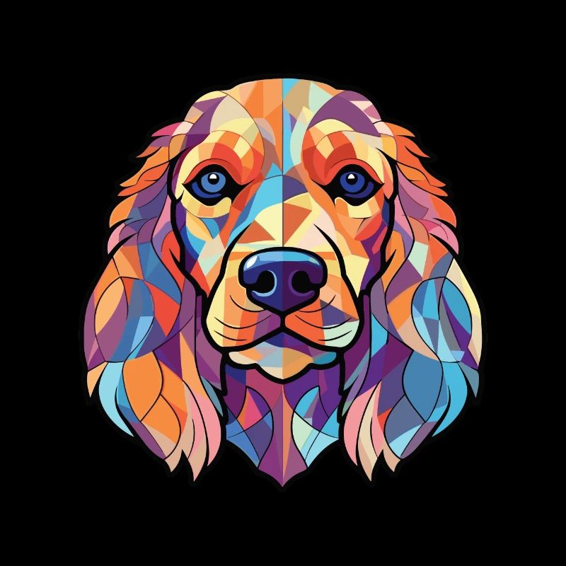 Cocker anglais Spaniel chien aquarelle colorée animal de compagnie