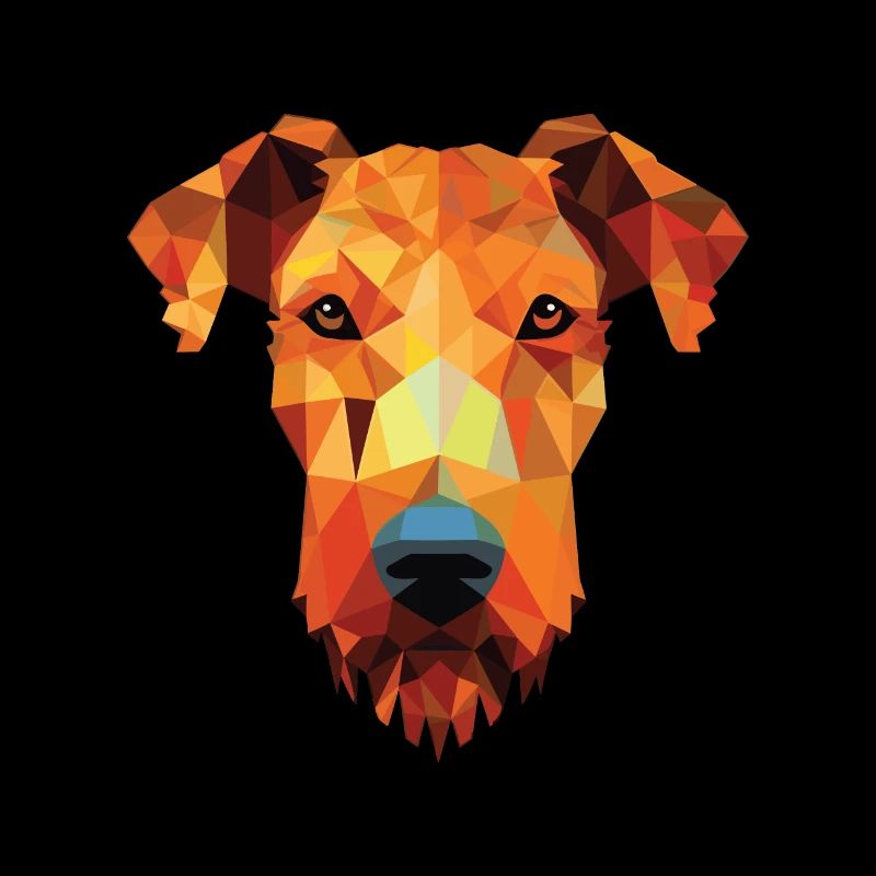 Airedale Terrier Hund Buntes Aquarell Tier