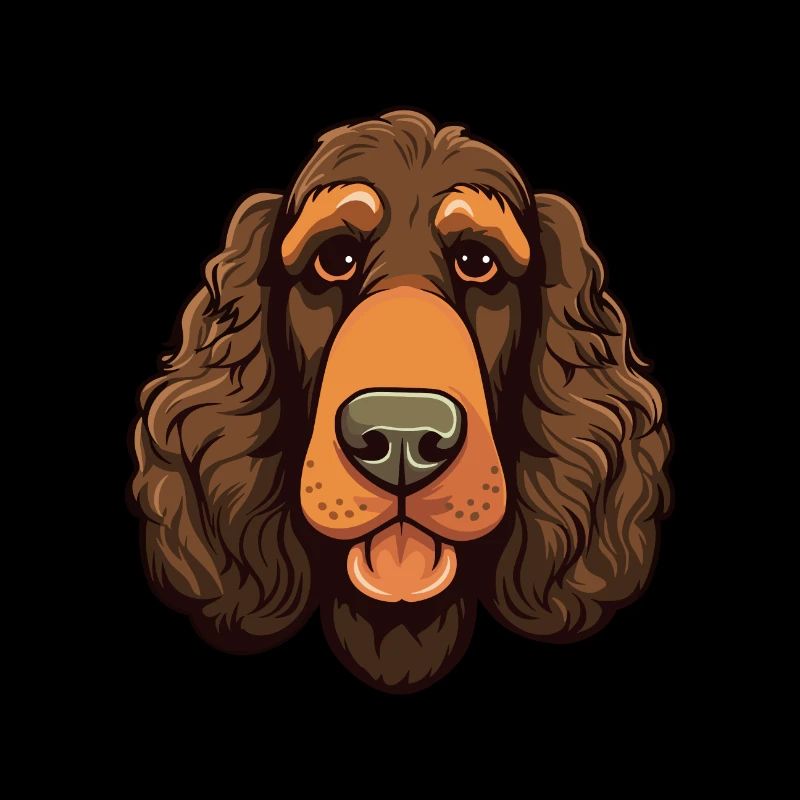Irischer Wasserspaniel Hunderasse Cartoon Kawaii Abbus