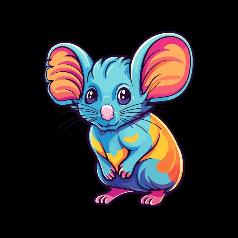 Éléphant Musaraigne Aquarelle Colorée Dessin Animé Kawaii