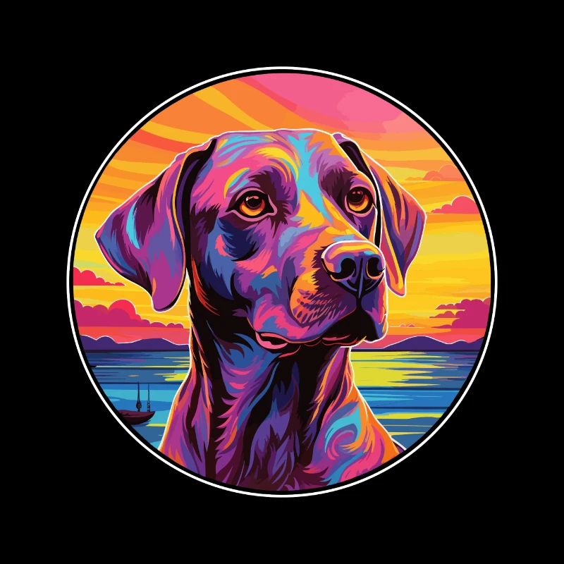 Burgos Pointer Chien Race Coloré Dessin Animé Watercol
