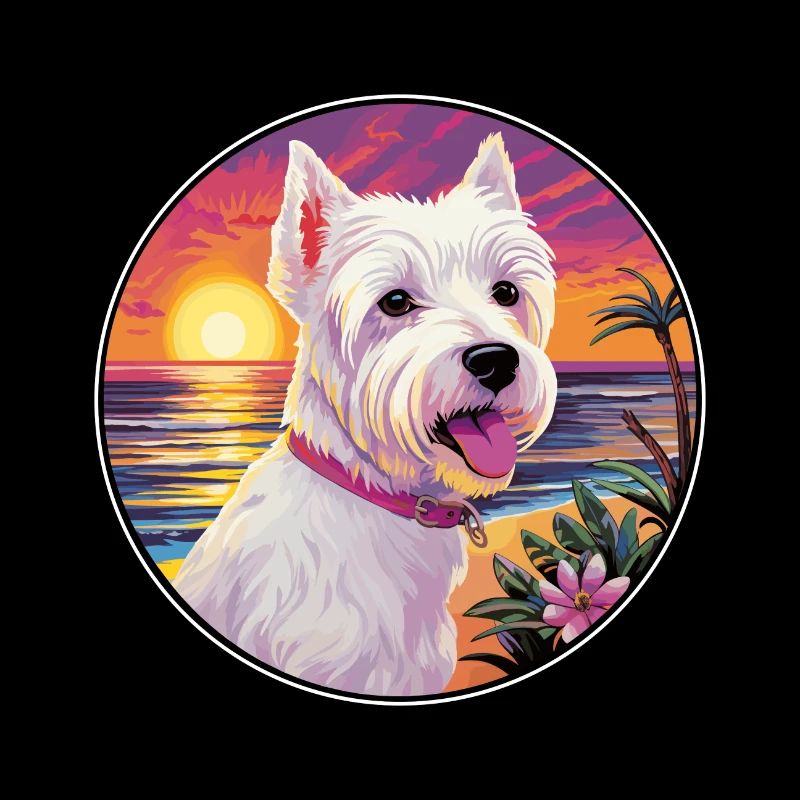 Englisch White Terrier Hunderasse Bunte Karikatur W