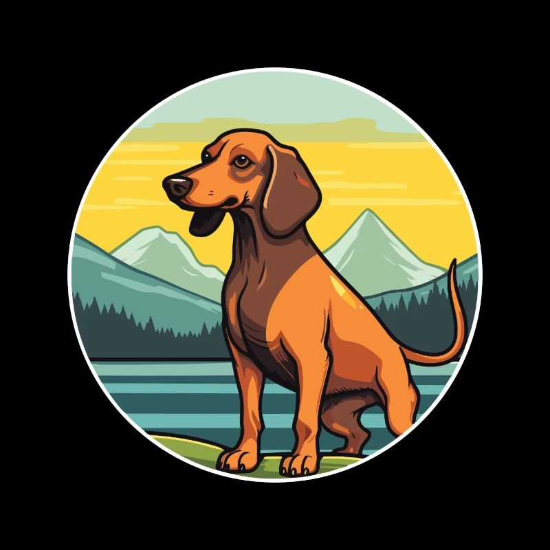 Alpen Dachsbracke Hunderasse Cartoon Kawaii Hund