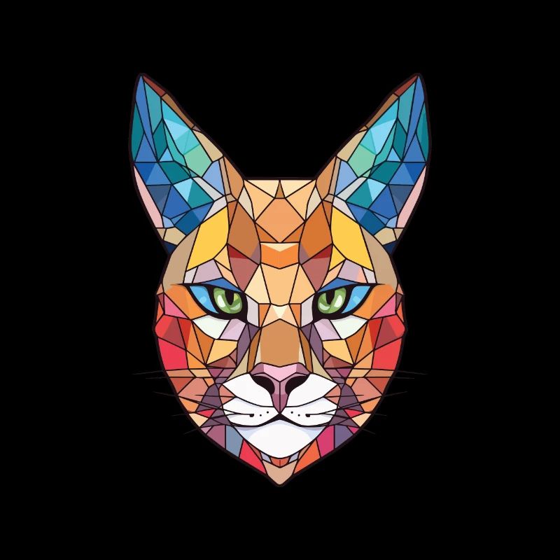 Caracal aquarelle colorée illustration animale