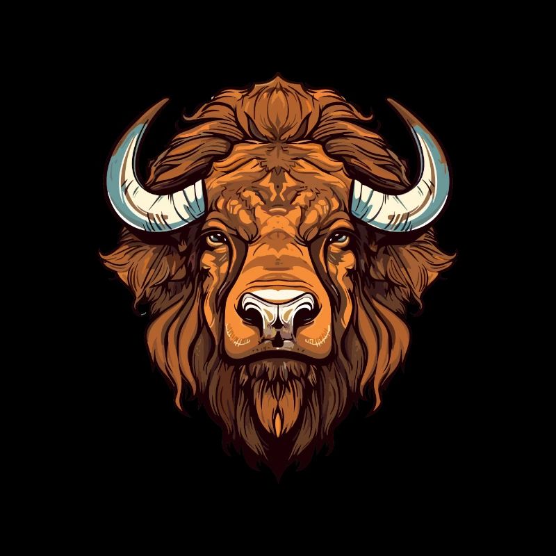 Bison buntes Aquarell Cartoon Kawaii Tier
