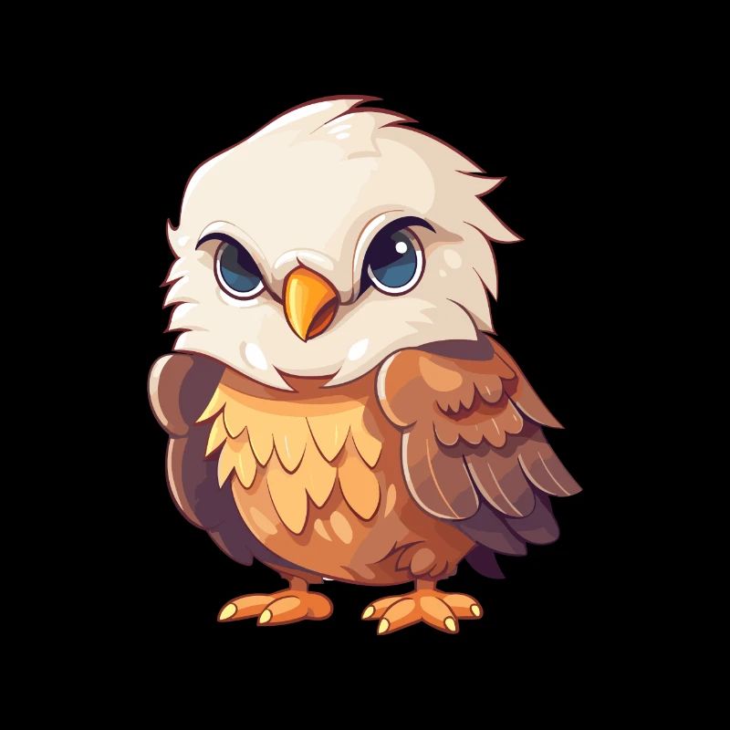 Aigle Mignon Dessin Animé Kawaii Aquarelle Animal De Compagnie
