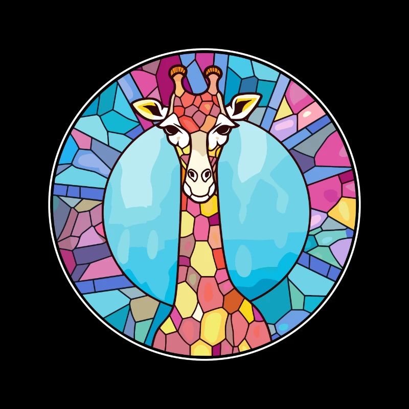 Giraffe Buntglas Bunte Karikatur Kawaii Anim