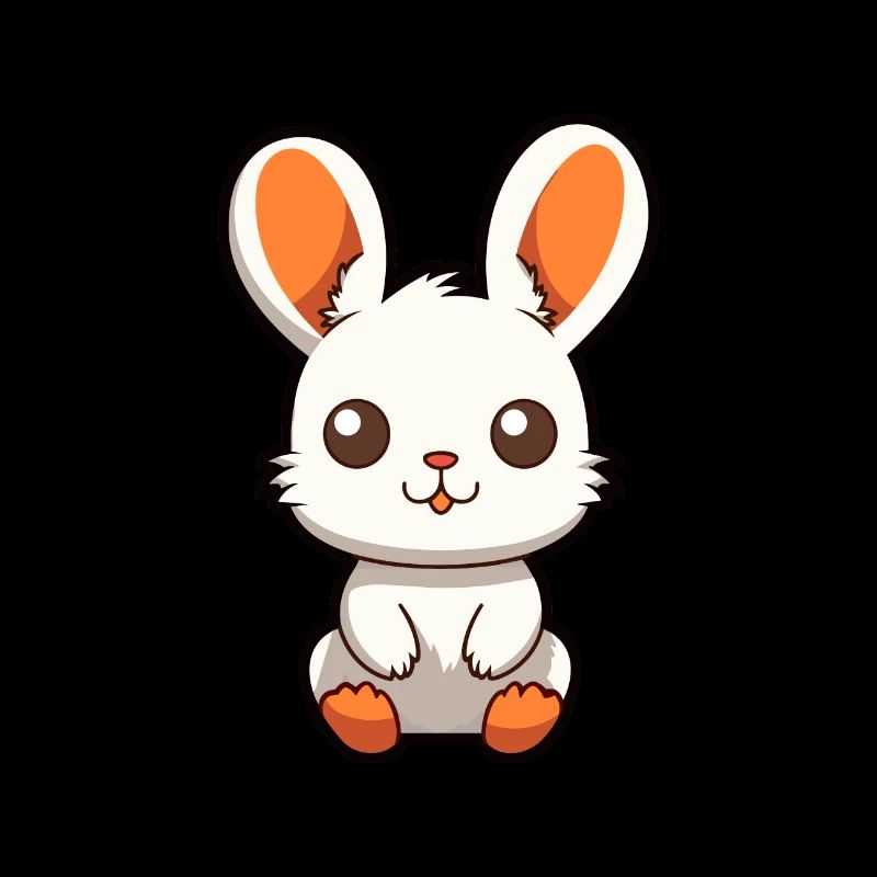 Lapin Mignon Dessin Animé Kawaii Aquarelle Animal De Compagnie