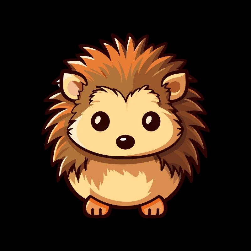 Hérisson mignon dessin animé kawaii aquarelle Animal de compagnie