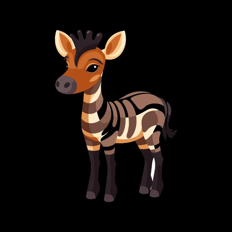 Okapi Niedlich Glücklich Kawaii Cartoon Clipart Tier
