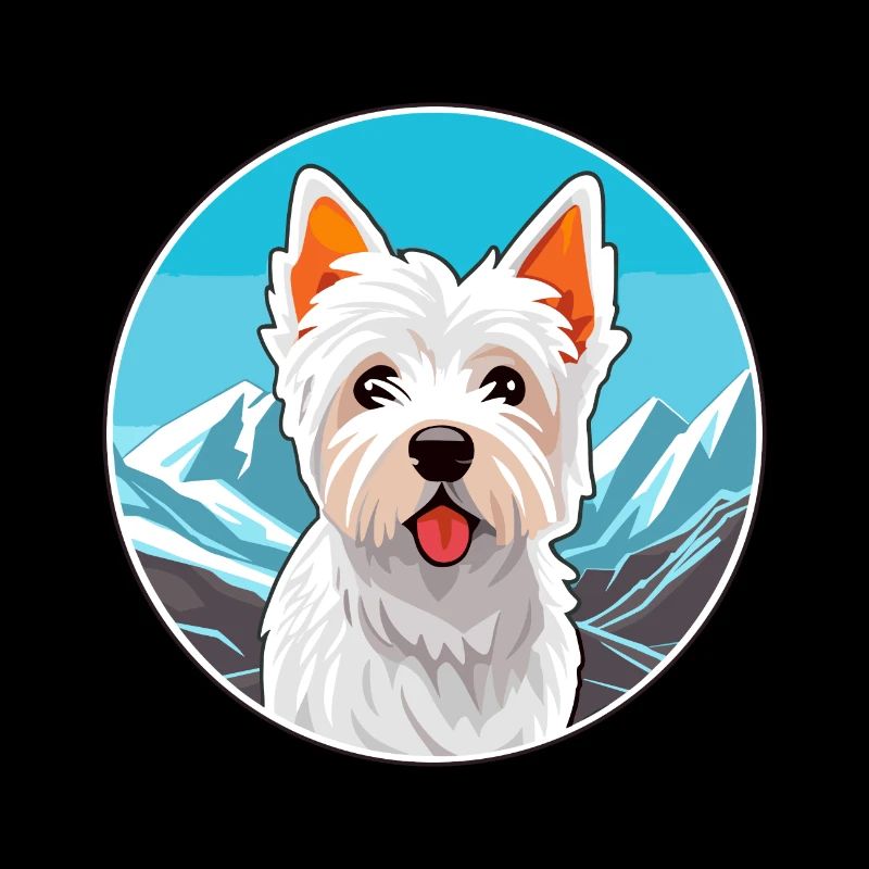 Englisch White Terrier Hunderasse Karikatur Kawaii Wat