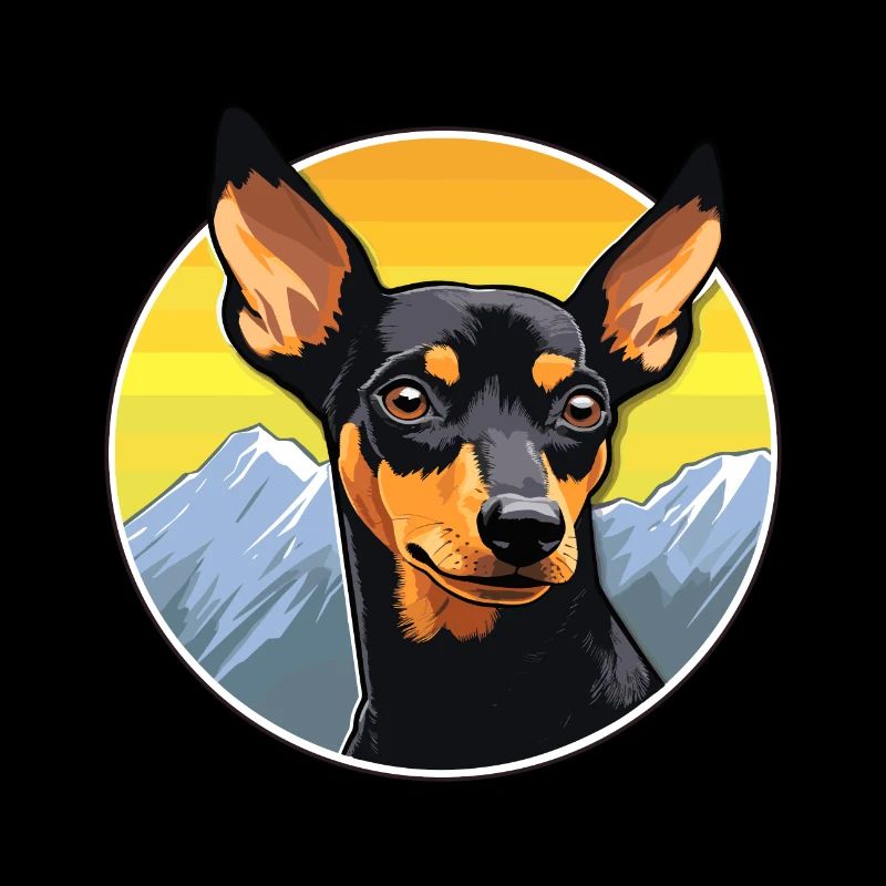 Manchester Terrier Hunderasse Karikatur Kawaii Wasserc