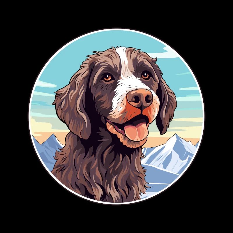 Pudelpointer Hunderasse Cartoon Kawaii Aquarell