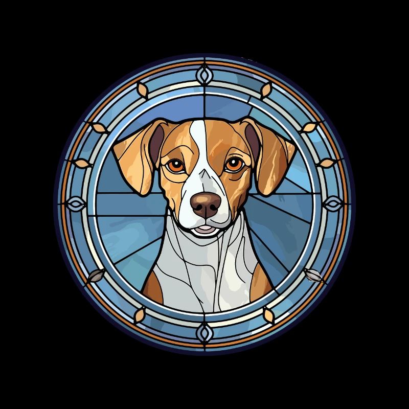 Bleu de Gascogne Hunderasse Buntglas Bunt