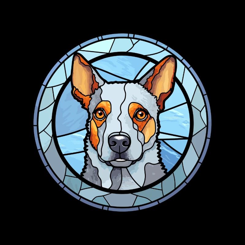 Blauer Heeler Hunderasse Buntes Glas buntes Wasser