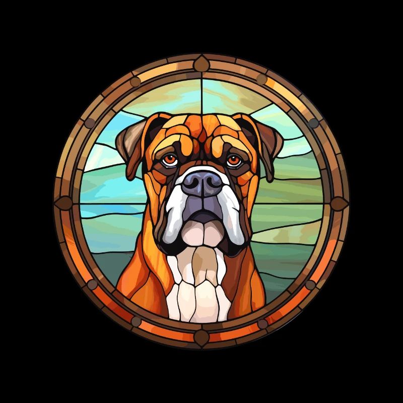 Bull Boxer Hund Rasse Buntes Glas Buntes Wasser
