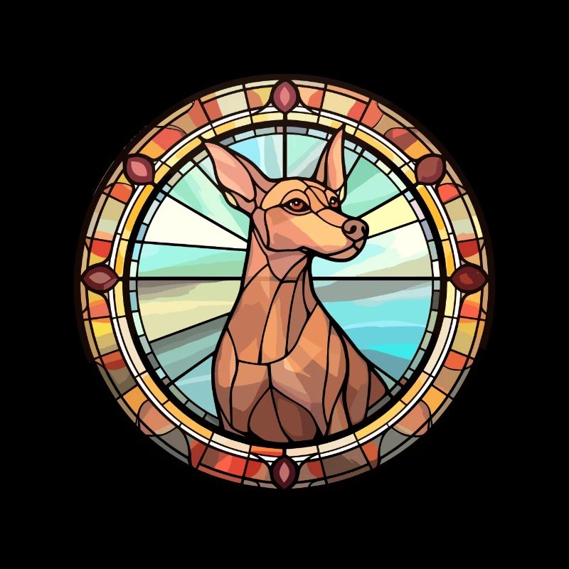 Cirneco Dell Ätna Hunderasse Buntglas Bunt