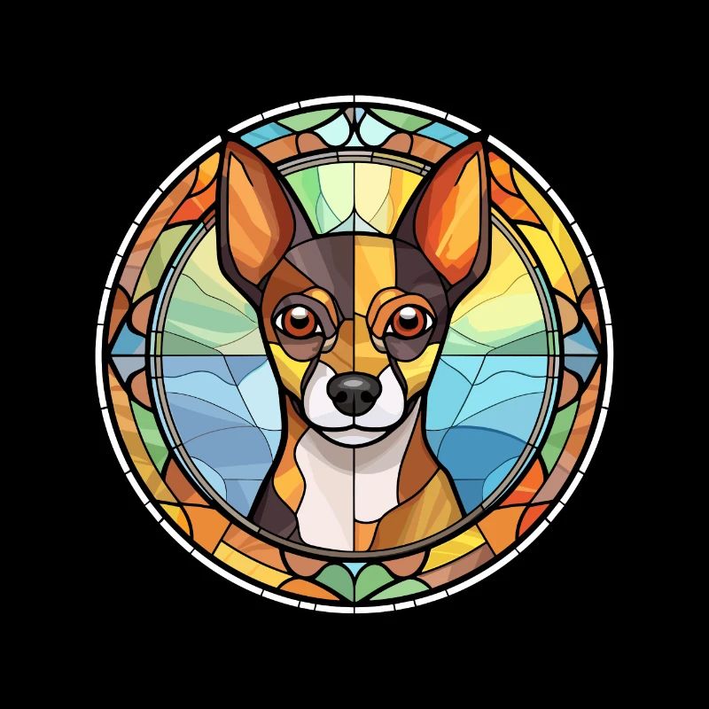 Decker Ratte Terrier Hunderasse Buntglas Colorfu