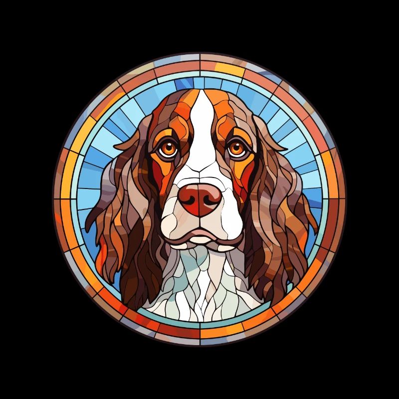 English Springer Spaniel Hunderasse Buntglas C