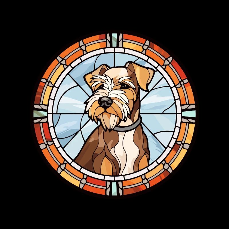 Deutsche Jagdterrier Hunderasse Buntglas Col