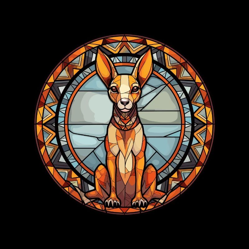 Hase indische Hunderasse Buntes Glas